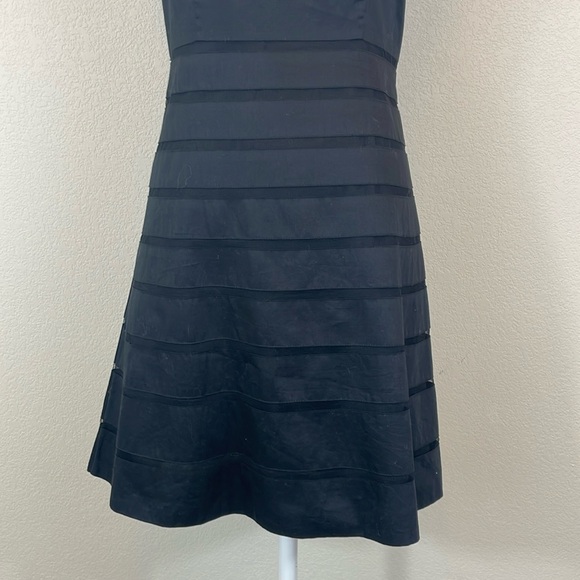 Ann Taylor black mesh panel sleeveless a line dress size 0P - Picture 5 of 8
